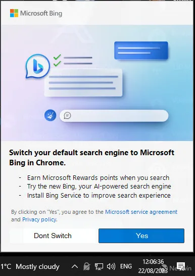 微软恳求Chrome用户将Bing设置为默认搜索引擎