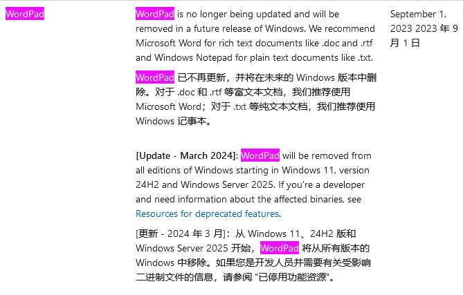 微软判其“死刑”，确认 Win11 24H2 系统移除“写字板”应用