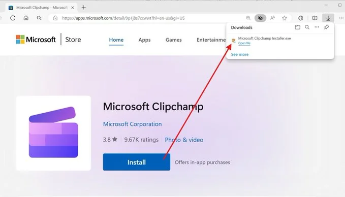 微软应用商店网页版体验优化：下载应用安装包更便捷