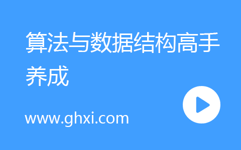 算法与数据结构高手养成-求职提升特训课