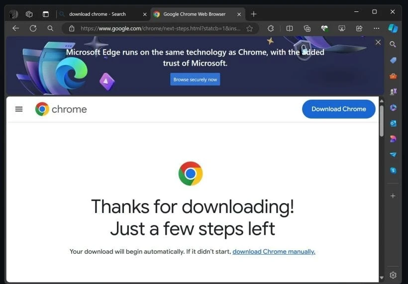 微软 Edge 浏览器被曝引入新参数：收集谷歌 Chrome 浏览器“战报”