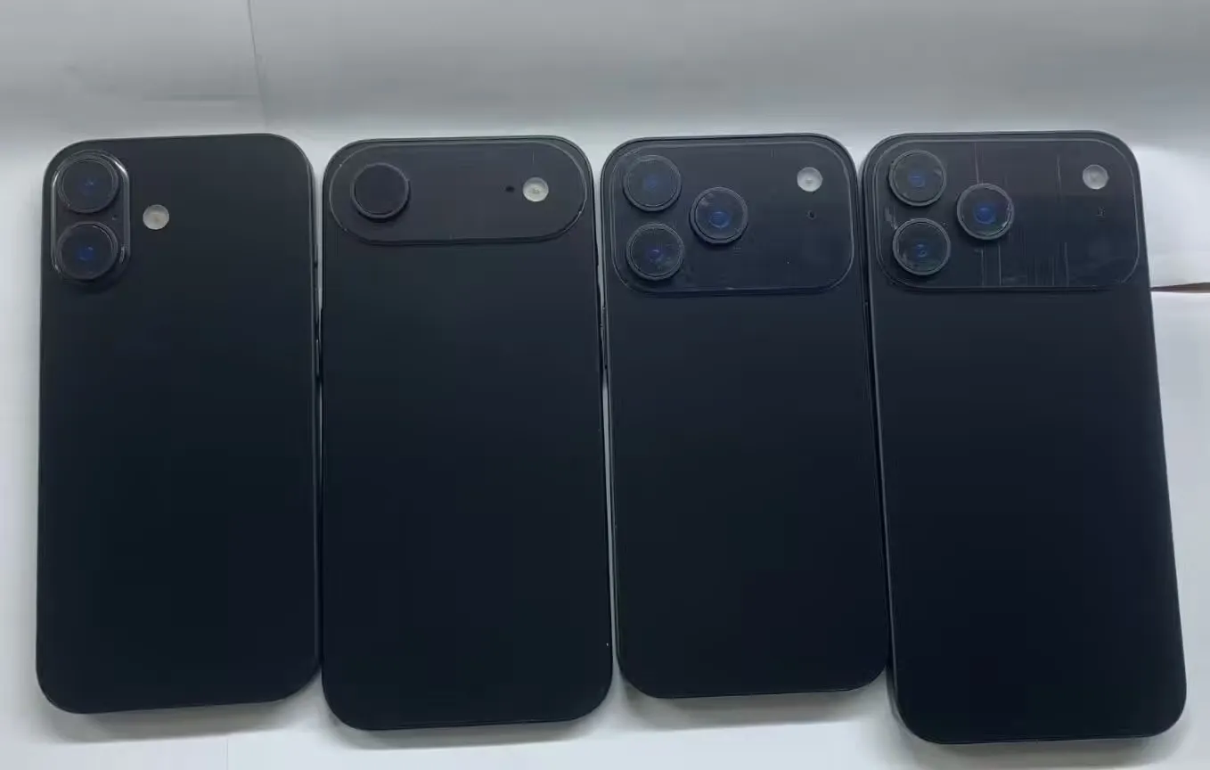 iPhone 17系列机模全家福曝光：标准版沿用经典、Air配长条跑道、Pro为横向大矩阵