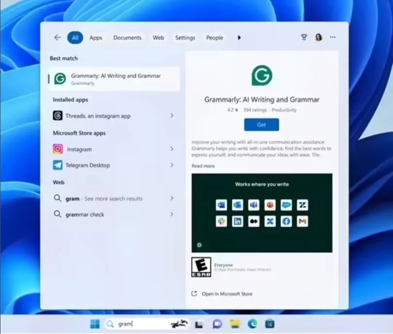 微软 Win11 搜索将集成应用商店，用户可直接下载应用