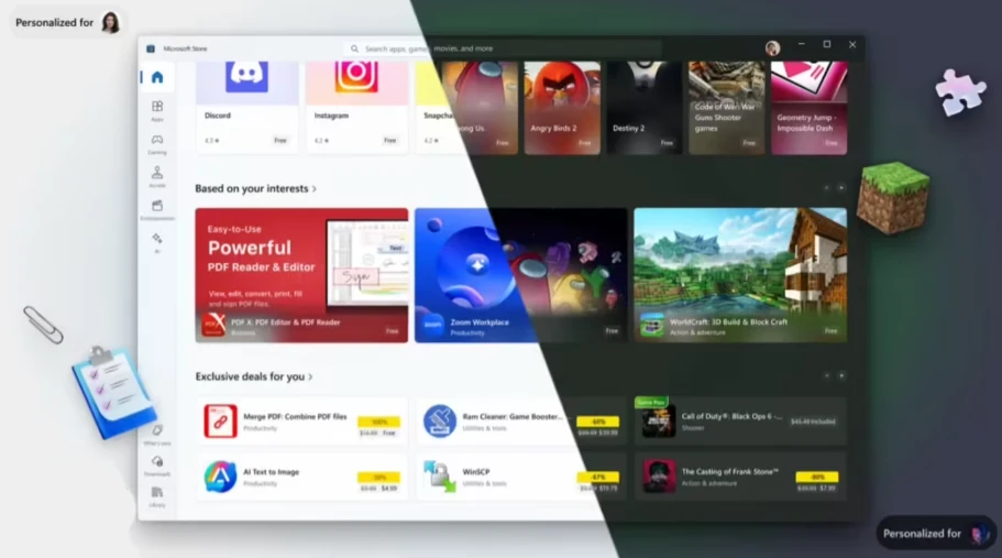 微软将改进 Microsoft Store 应用商店“个性化推荐机制”，涉及首页 / 搜索功能等