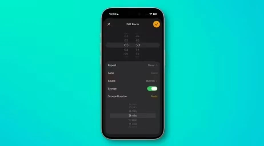 iPhone 闹钟终于可以自定义稍后提醒时间，苹果 iOS 26 支持 1 到 15 分钟调节