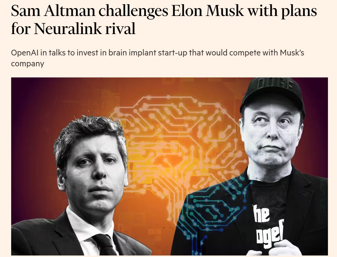 对决马斯克 Neuralink，曝 OpenAI 奥尔特曼已注资脑机接口公司 Merge Labs