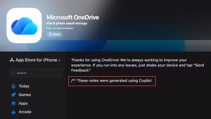 微软借旗下 iOS 应用更新日志推广 Copilot:标注“由 AI 生成”