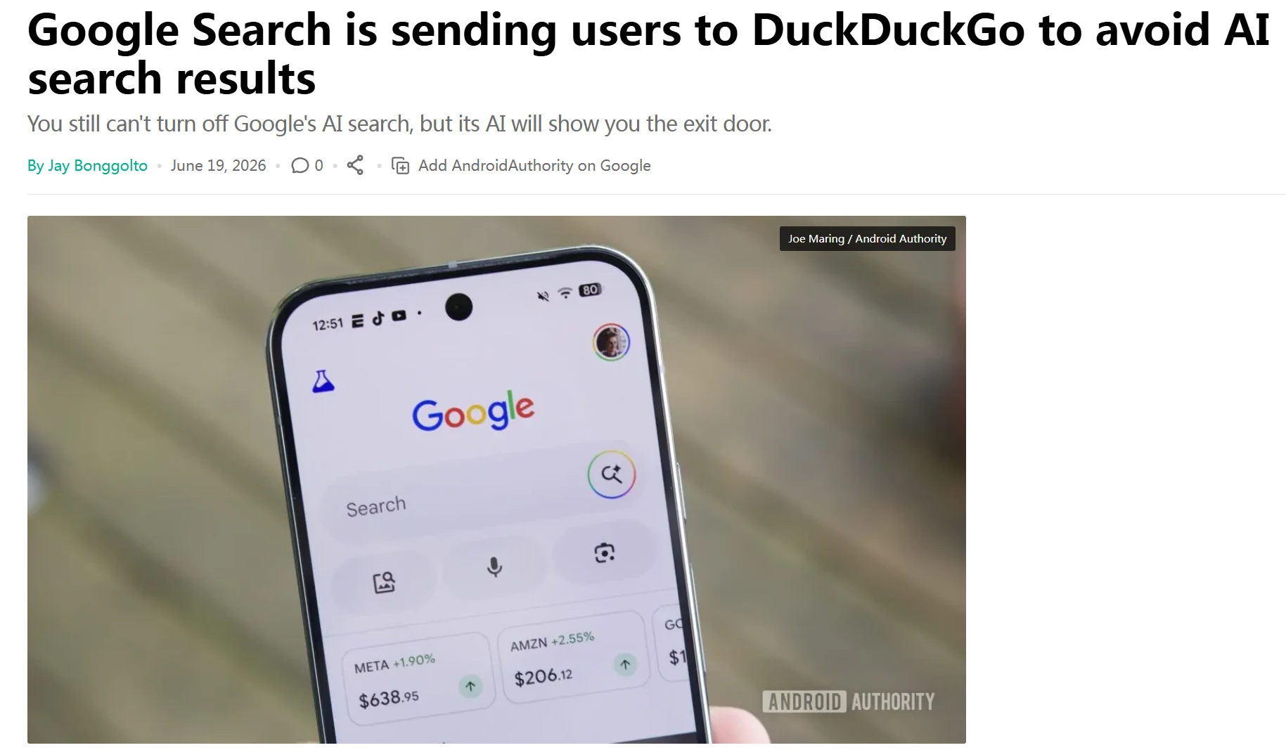 谷歌 AI 概览功能“反水”推荐竞品，DuckDuckGo 借“无 AI”需求下载量大增